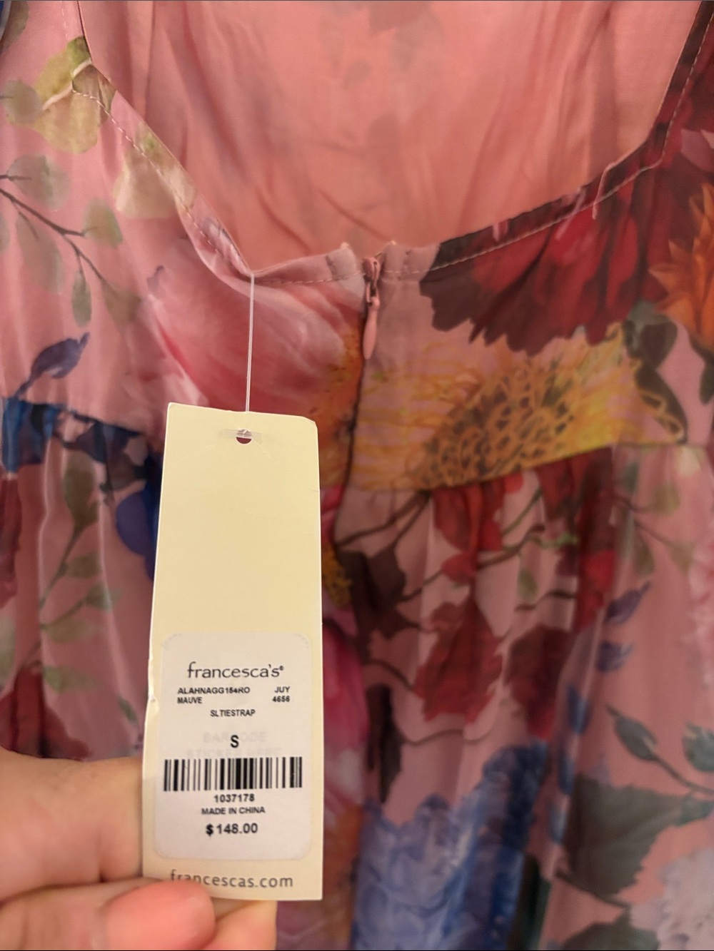 Francesca's Collections Pink Multi-Color Floral Tiered Maxi Dress - Picture 5 of 6